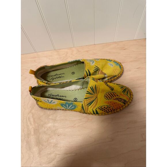 Gudrun Sjoden Yellow Floral Canvas Flats Women Slip-On Espadrilles size 38 (7.5) - Picture 16 of 16